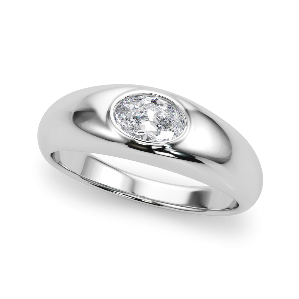 The Cara - Oval Solitaire Dome Ring - Image 2