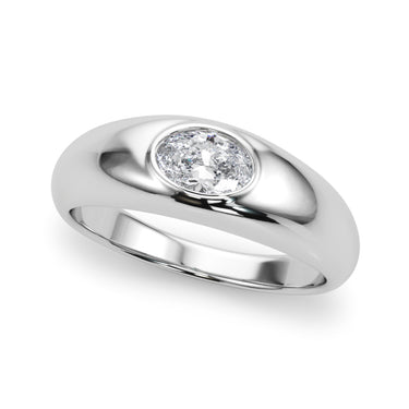The Cara - Oval Solitaire Dome Ring - Image 2