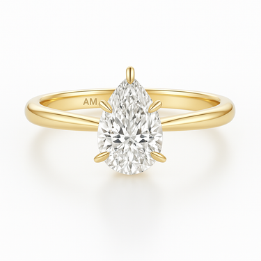 The Ava Ring - Pear cut Moissanite