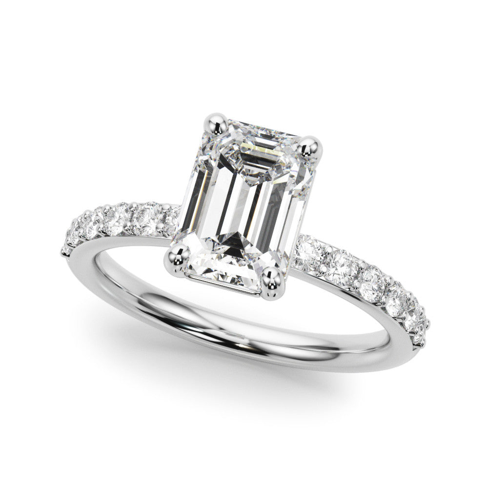 The Ava Ring - Emerald Half Pave - Image 5