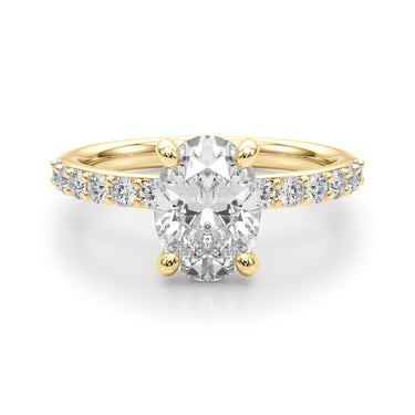 The Ava Ring / Oval half pave
