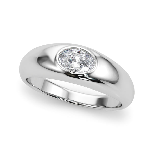 The Cara - Oval Solitaire Dome Ring - Image 2