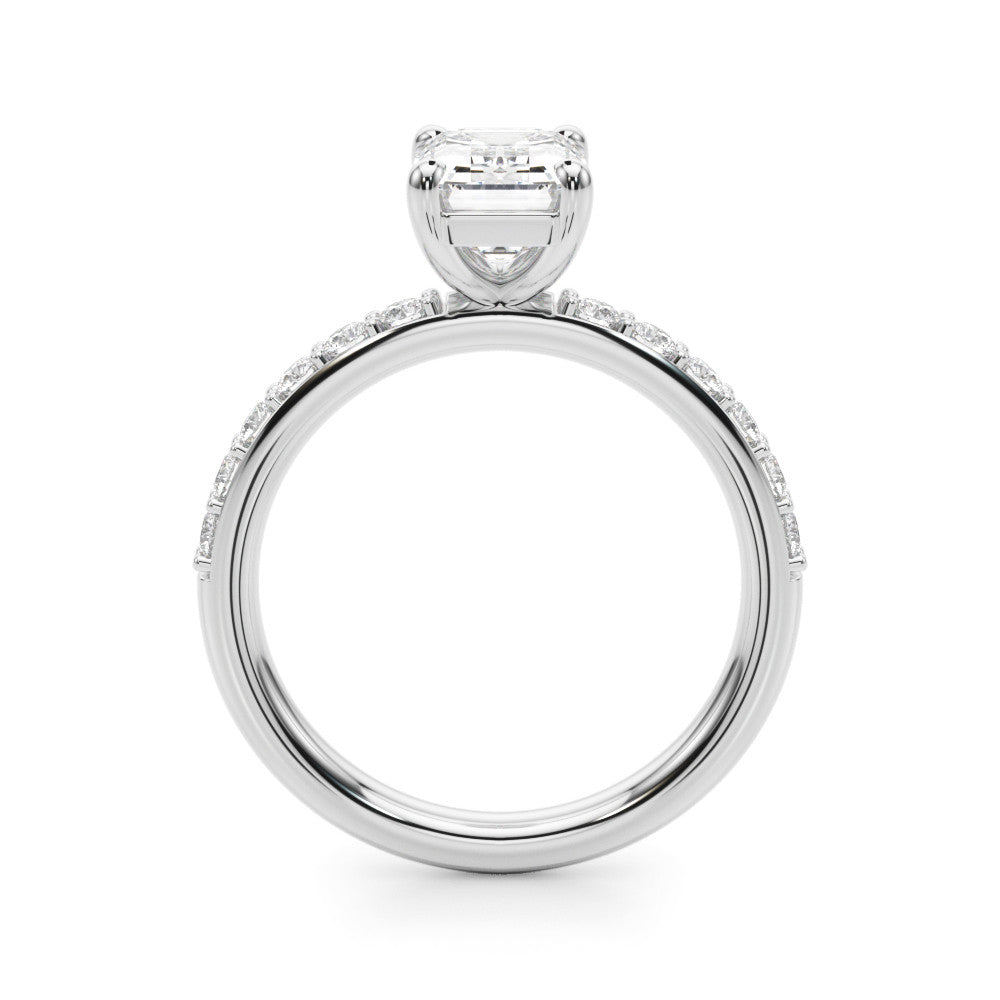The Ava Ring - Emerald Half Pave - Image 6