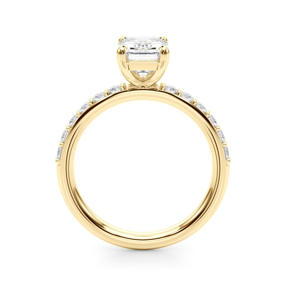 The Ava Ring - Emerald Half Pave - Image 3