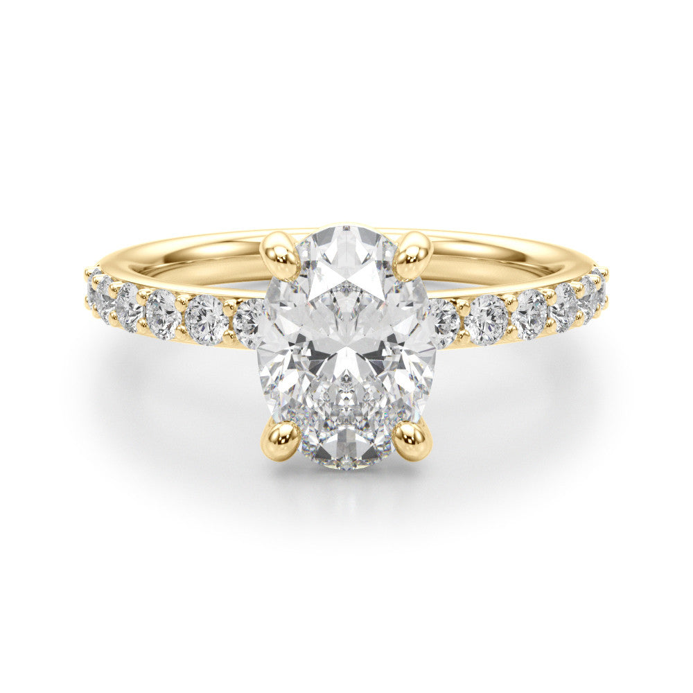 The Ava Ring / Oval half pave