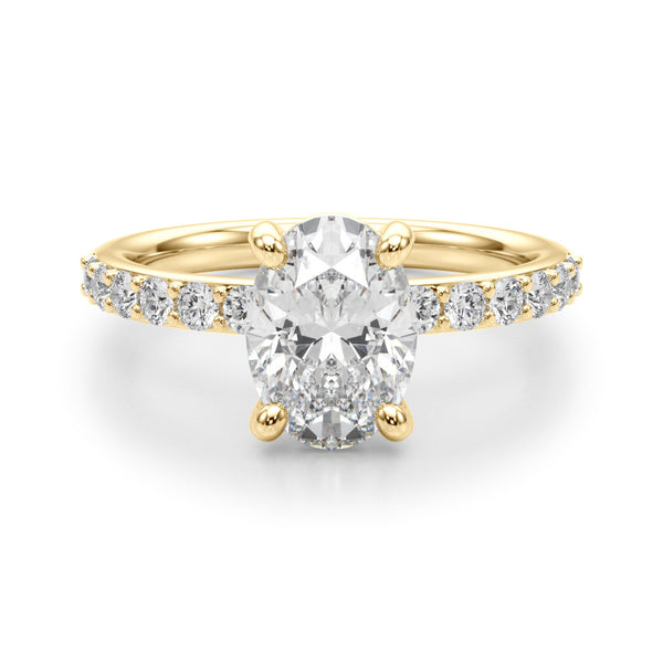 The Ava Ring / Oval half pave