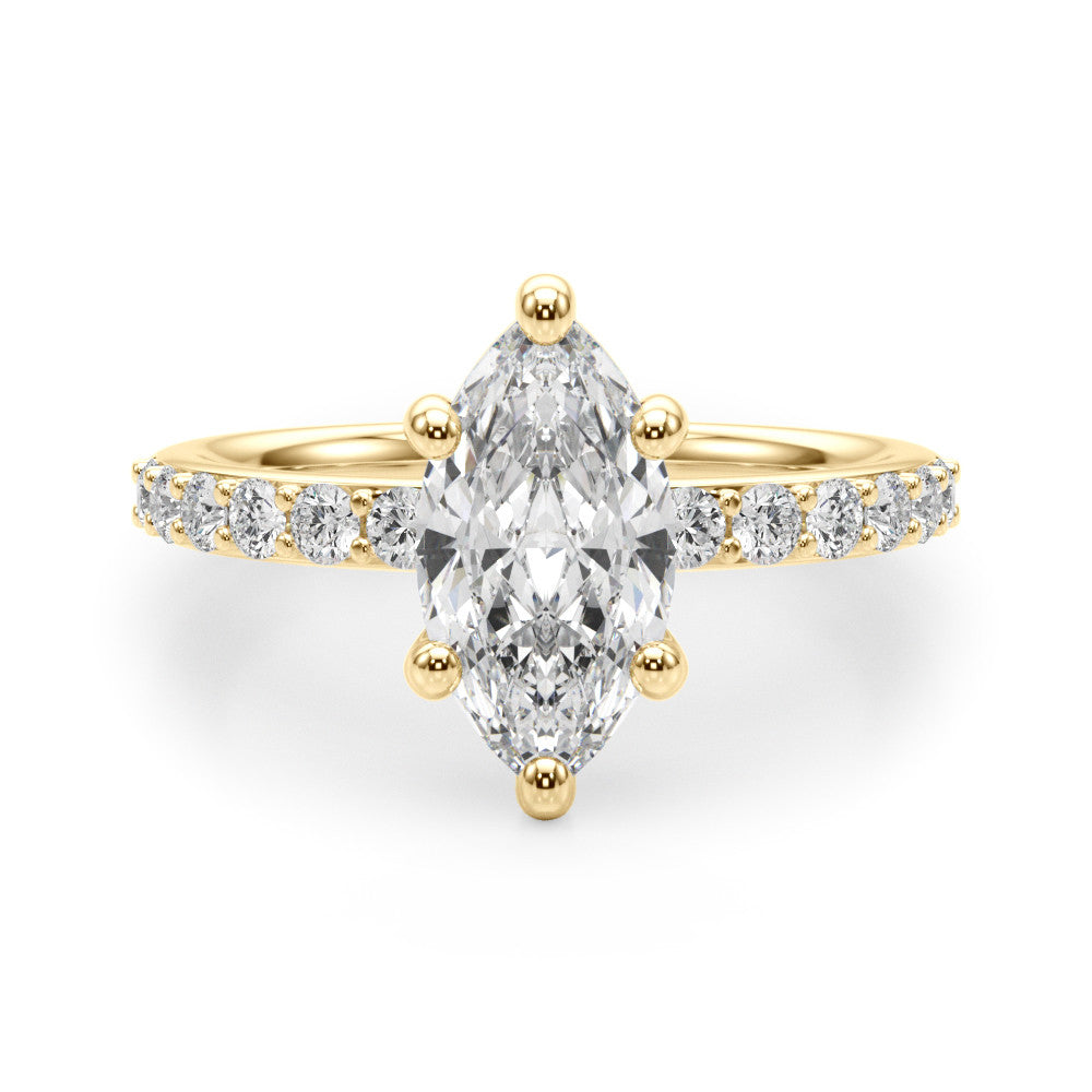 The Ava ring - Marquise half pave