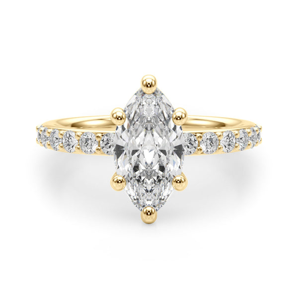 The Ava ring - Marquise half pave