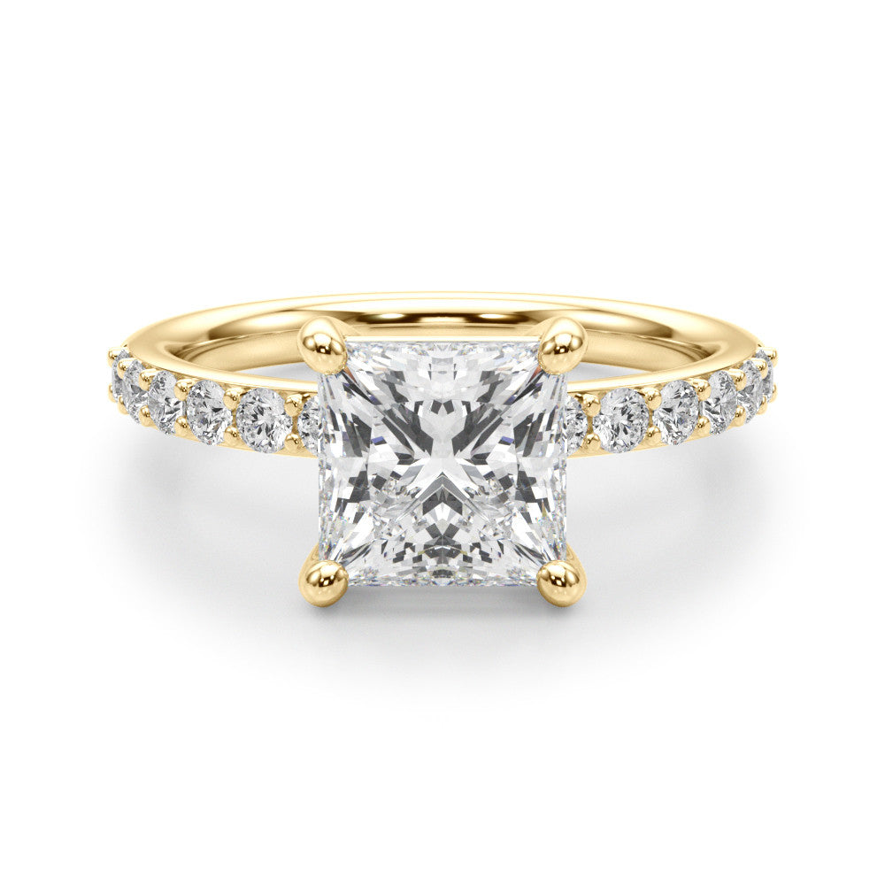 The Ava ring - Princess half pave