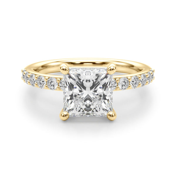 The Ava ring - Princess half pave