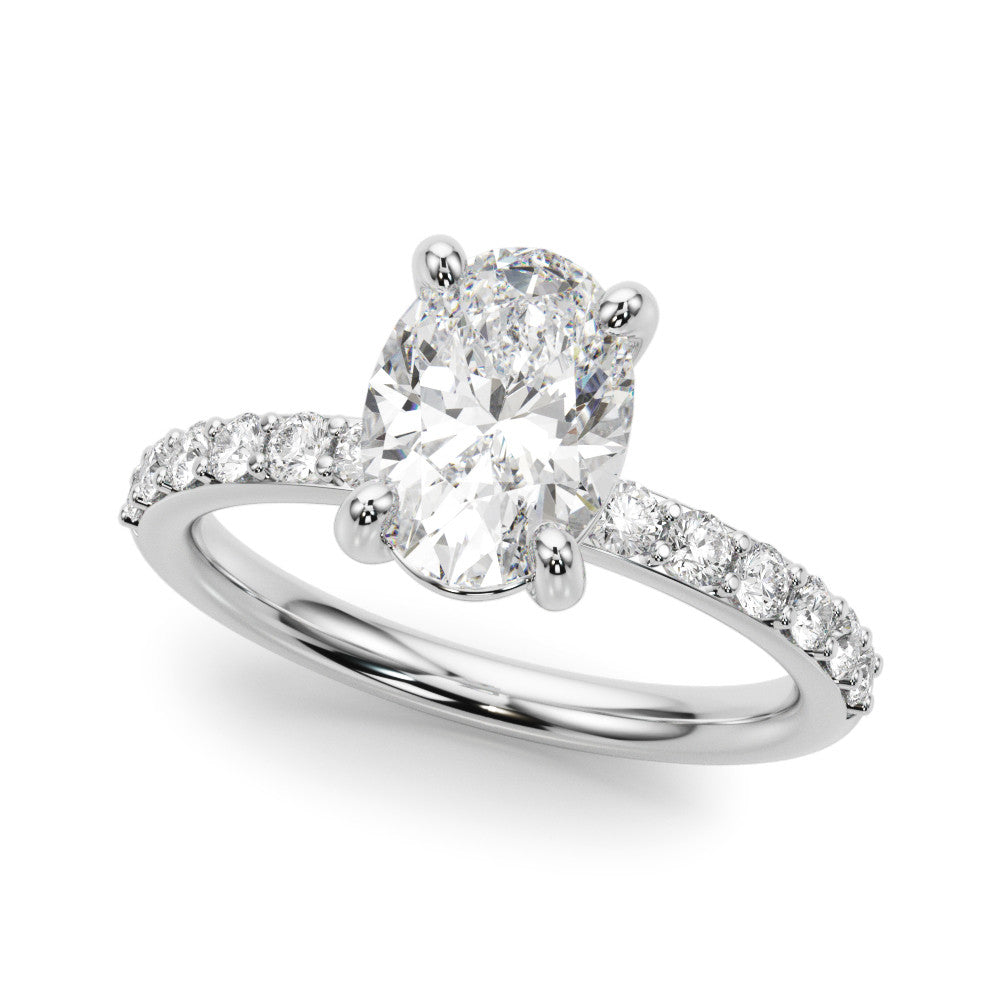 The Ava Ring / Oval half pave - Image 5